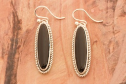 Artie Yellowhorse Genuine Black Onyx Sterling Silver Earrings